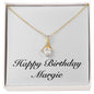 Happy Birthday Margie - 18K Yellow Gold Finish Alluring Beauty Necklace