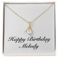 Happy Birthday Melody - 18K Yellow Gold Finish Alluring Beauty Necklace
