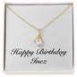 Happy Birthday Inez - 18K Yellow Gold Finish Alluring Beauty Necklace