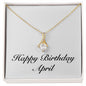 Happy Birthday April - 18K Yellow Gold Finish Alluring Beauty Necklace