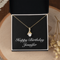 Happy Birthday Jennifer v2 - 18K Yellow Gold Finish Alluring Beauty Necklace