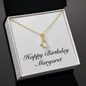 Happy Birthday Margaret - 18K Yellow Gold Finish Alluring Beauty Necklace