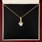 18K Yellow Gold Finish Alluring Beauty Necklace With Mahogany Style Luxury Box v2