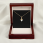 18K Yellow Gold Finish Alluring Beauty Necklace With Mahogany Style Luxury Box v2