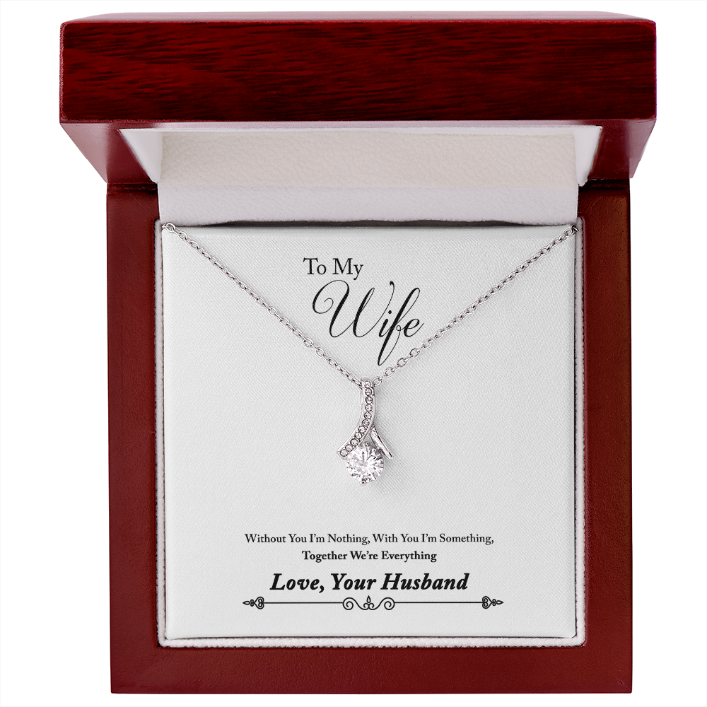 007 To My Wife - Alluring Beauty Necklace With Mahogany Style Luxury Box