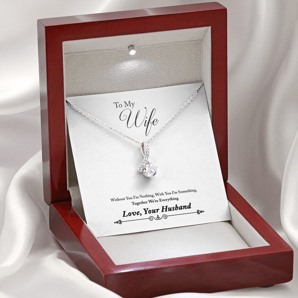 007 To My Wife - Alluring Beauty Necklace With Mahogany Style Luxury Box