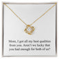 Happy Mother's Day (Funny) 004 - 18K Yellow Gold Finish Love Knot Necklace