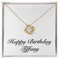 Happy Birthday Tiffany - 18K Yellow Gold Finish Love Knot Necklace