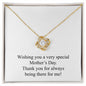 Happy Mother's Day 014 - 18K Yellow Gold Finish Love Knot Necklace