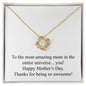 Happy Mother's Day 005 - 18K Yellow Gold Finish Love Knot Necklace