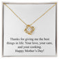 Happy Mother's Day 002 - 18K Yellow Gold Finish Love Knot Necklace