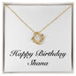 Happy Birthday Shana - 18K Yellow Gold Finish Love Knot Necklace