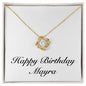 Happy Birthday Mayra - 18K Yellow Gold Finish Love Knot Necklace