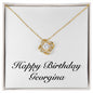 Happy Birthday Georgina - 18K Yellow Gold Finish Love Knot Necklace