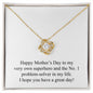 Happy Mother's Day (From Son) 004 - 18K Yellow Gold Finish Love Knot Necklace