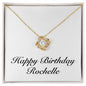 Happy Birthday Rochelle - 18K Yellow Gold Finish Love Knot Necklace