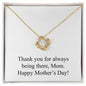 Happy Mother's Day (From Son) 001 - 18K Yellow Gold Finish Love Knot Necklace