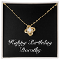 Happy Birthday Dorothy v2 - 18K Yellow Gold Finish Love Knot Necklace