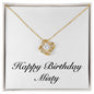 Happy Birthday Misty - 18K Yellow Gold Finish Love Knot Necklace