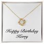 Happy Birthday Kerry - 18K Yellow Gold Finish Love Knot Necklace