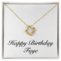Happy Birthday Faye - 18K Yellow Gold Finish Love Knot Necklace