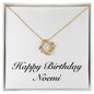 Happy Birthday Noemi - 18K Yellow Gold Finish Love Knot Necklace