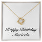 Happy Birthday Maricela - 18K Yellow Gold Finish Love Knot Necklace