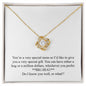 Happy Mother's Day (Funny) 010 - 18K Yellow Gold Finish Love Knot Necklace