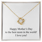 Happy Mother's Day 015 - 18K Yellow Gold Finish Love Knot Necklace