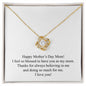 Happy Mother's Day 018 - 18K Yellow Gold Finish Love Knot Necklace