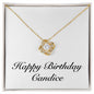 Happy Birthday Candice - 18K Yellow Gold Finish Love Knot Necklace