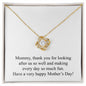 Happy Mother's Day 020 - 18K Yellow Gold Finish Love Knot Necklace