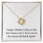 Happy Mother's Day 003 - 18K Yellow Gold Finish Love Knot Necklace