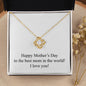 Happy Mother's Day 015 - 18K Yellow Gold Finish Love Knot Necklace