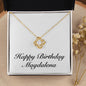 Happy Birthday Magdalena - 18K Yellow Gold Finish Love Knot Necklace