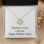 Happy Mother's Day 012 - 18K Yellow Gold Finish Love Knot Necklace