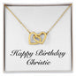 Happy Birthday Christie - 18K Yellow Gold Finish Interlocking Hearts Necklace