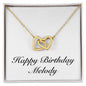 Happy Birthday Melody - 18K Yellow Gold Finish Interlocking Hearts Necklace