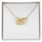 18K Yellow Gold Finish Interlocking Hearts Necklace
