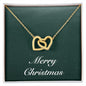 Merry Christmas v09 - 18K Yellow Gold Finish Interlocking Hearts Necklace