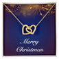 Merry Christmas v07 - 18K Yellow Gold Finish Interlocking Hearts Necklace
