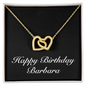 Happy Birthday Barbara v2 - 18K Yellow Gold Finish Interlocking Hearts Necklace
