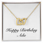 Happy Birthday Ada - 18K Yellow Gold Finish Interlocking Hearts Necklace
