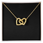 18K Yellow Gold Finish Interlocking Hearts Necklace v2