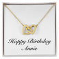 Happy Birthday Annie - 18K Yellow Gold Finish Interlocking Hearts Necklace