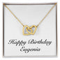 Happy Birthday Eugenia - 18K Yellow Gold Finish Interlocking Hearts Necklace