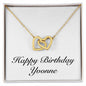 Happy Birthday Yvonne - 18K Yellow Gold Finish Interlocking Hearts Necklace