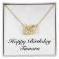 Happy Birthday Tamara - 18K Yellow Gold Finish Interlocking Hearts Necklace