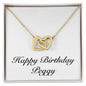 Happy Birthday Peggy - 18K Yellow Gold Finish Interlocking Hearts Necklace