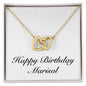 Happy Birthday Marisol - 18K Yellow Gold Finish Interlocking Hearts Necklace